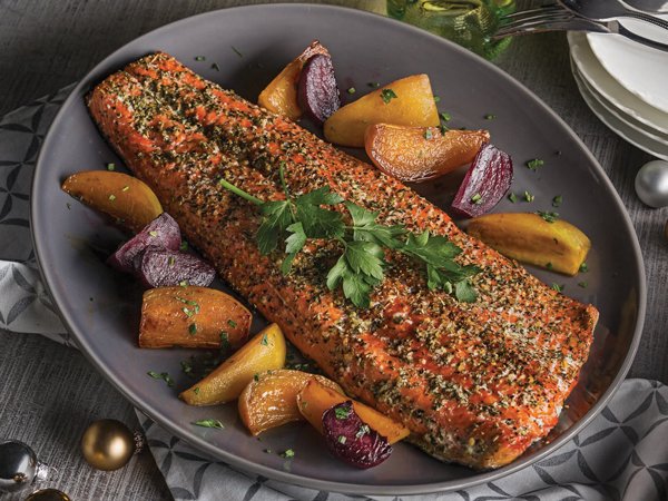 Pesto Roasted Salmon with Roasted Beets | Hy-Vee