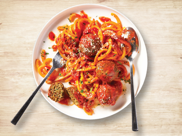 Zoodles and Mushroom Quinoa Meatballs  |  Hy-Vee