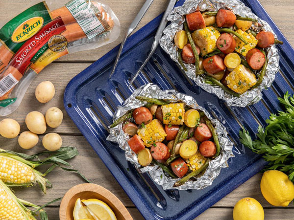 Foil-Pack Sausage and Summer Veggies | Hy-Vee