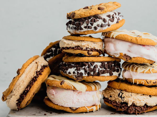 Brownie Cookie Pistachio Ice Cream Sandwiches - Butternut Bakery