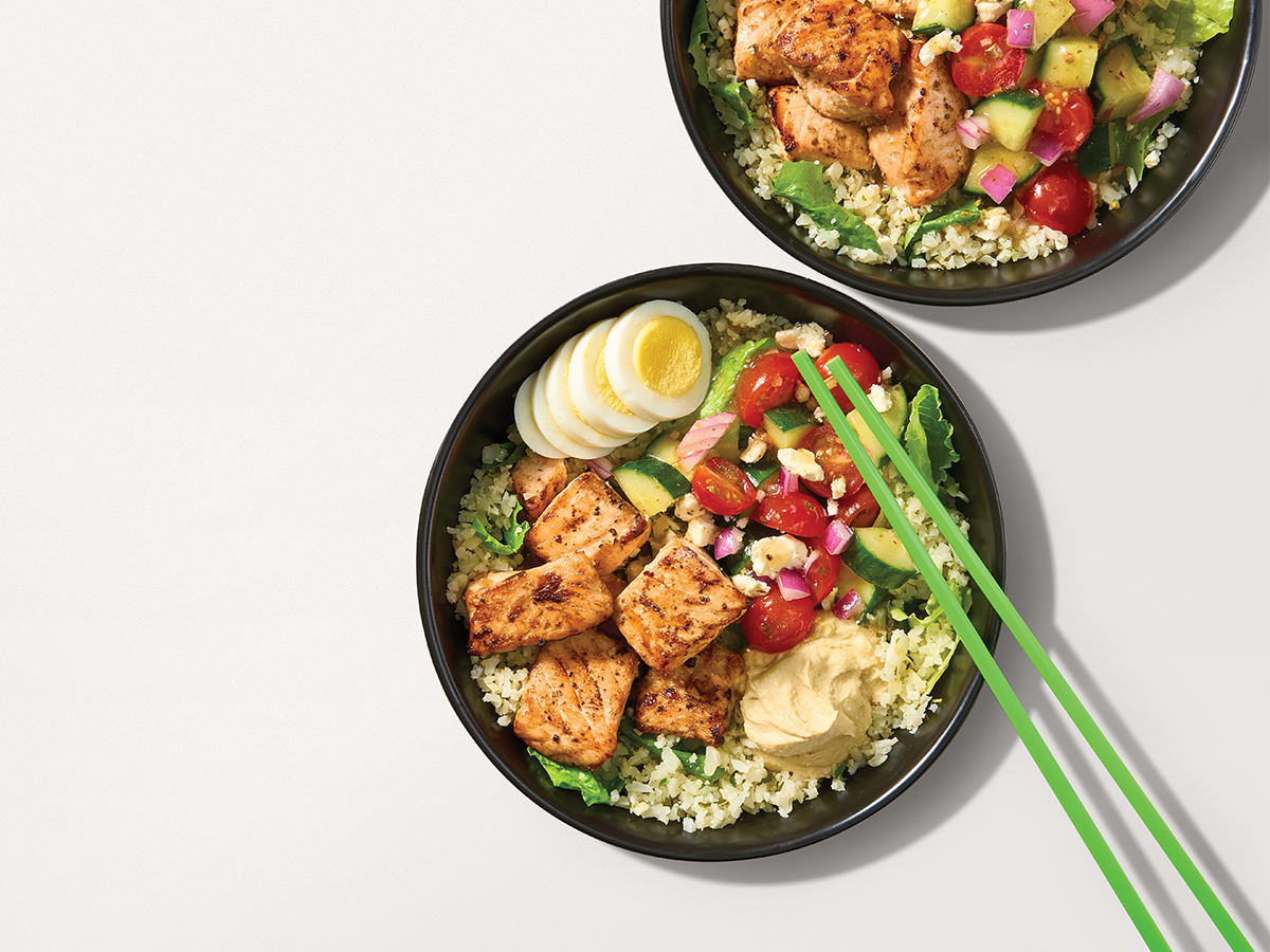 Air-Fried Mediterranean Salmon Bowls  |  Hy-Vee