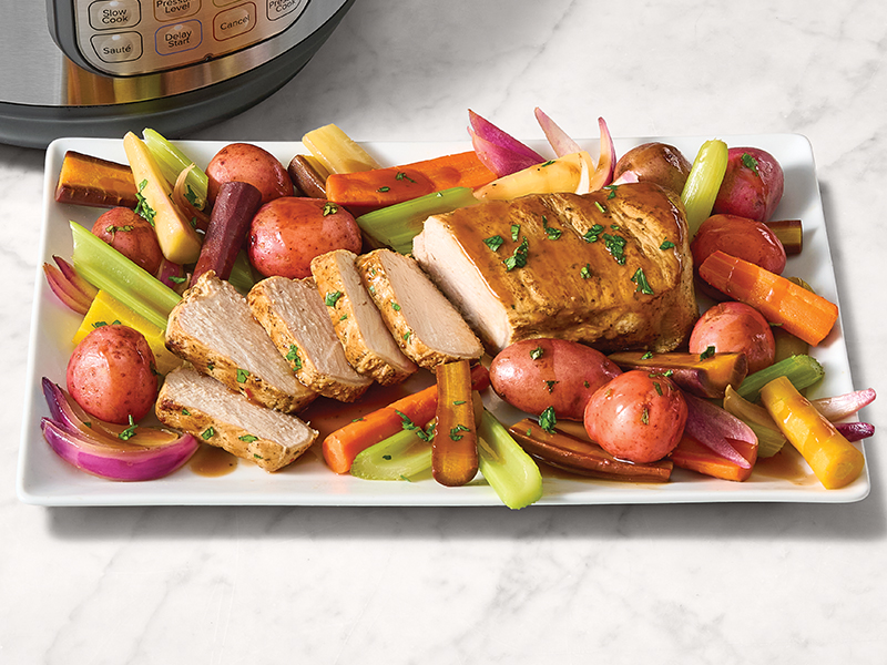 Pressure Cooker Garlic-and-Herb Pork Dinner  |  Hy-Vee