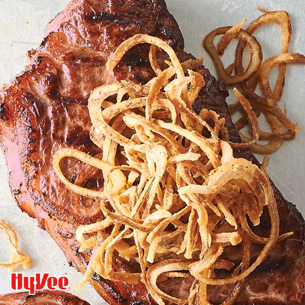 New York Strips with Crispy Fried Shallots-image