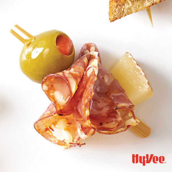 Meat and Cheese Individual Charcuterie Skewers Appetizers